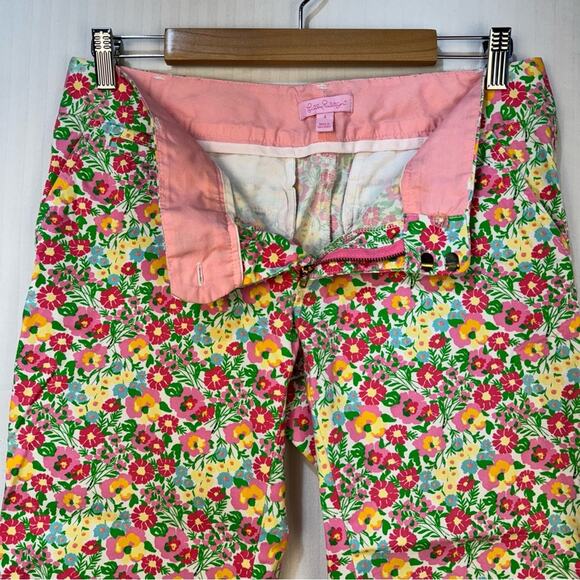 Lilly Pulitzer Whitney Pants Spring Floral Print Women Size 4 Coastal Resortwear - Picture 4 of 6